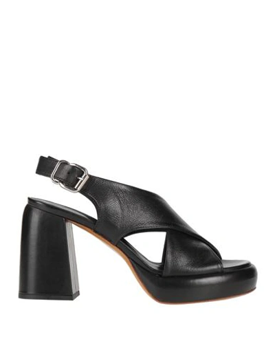 Laura Bellariva Woman Sandals Black Size 8 Leather