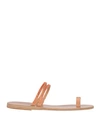 Ancient Greek Sandals Woman Thong Sandal Sand Size 10 Cowhide In Beige