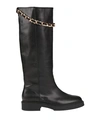 Alohas Woman Boot Black Size 10 Leather In Black