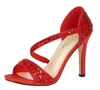 Blossom Footwear Sparkle Criss Cross High Heel In Red In Red