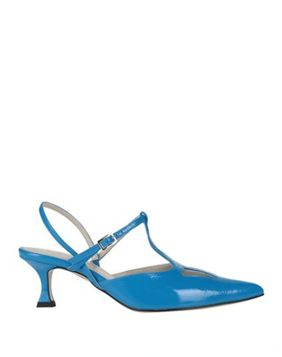 Tela Woman Pumps Azure Size 8 Leather In Blue