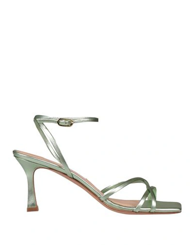 Francesco Sacco Woman Sandals Green Size 8 Leather