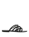 EMANUÉLLE VEE EMANUÉLLE VEE WOMAN SANDALS BLACK SIZE 8 TEXTILE FIBERS