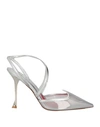 Roger Vivier Woman Pumps Silver Size 8 Leather, Textile Fibers In Silver