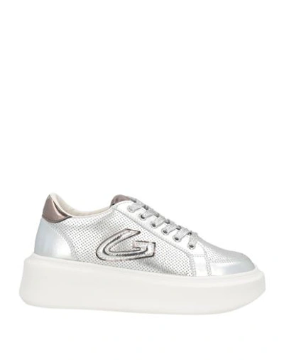 Alberto Guardiani Woman Sneakers Silver Size 8 Leather