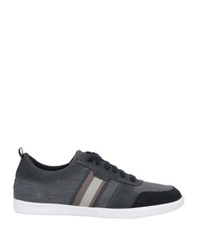 Geox Man Sneakers Slate Blue Size 9 Textile Fibers In Blue