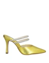 Cecconello Woman Mules & Clogs Yellow Size 7 Textile Fibers In Yellow