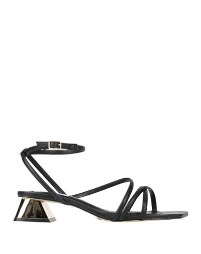 Cecconello Woman Sandals Black Size 10 Textile Fibers