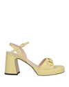 Evaluna Woman Sandals Light Yellow Size 8 Leather
