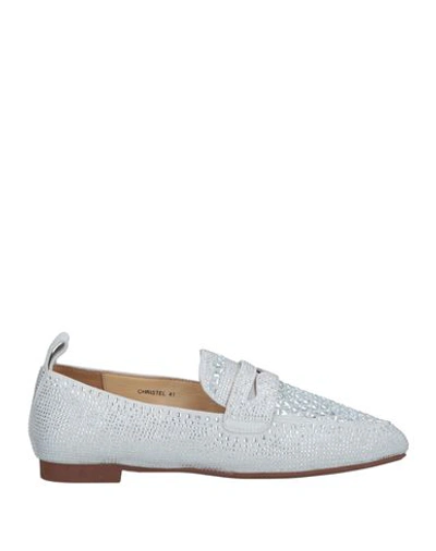 Massimo Santini Woman Loafers Light Grey Size 6 Textile Fibers In Grey