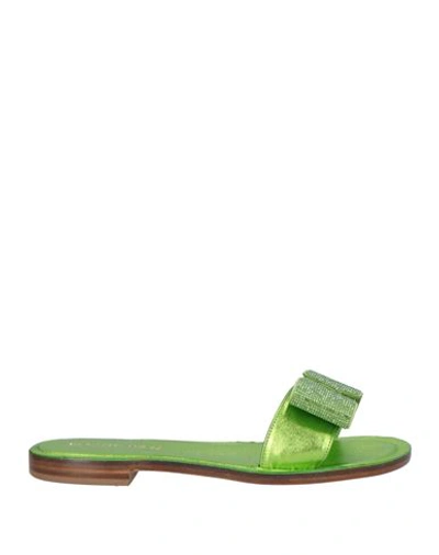 Positano Woman Sandals Green Size 8 Leather