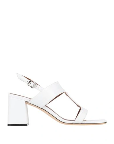 Evaluna Woman Sandals White Size 10 Leather