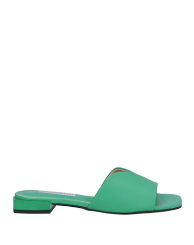 Cecconello Woman Sandals Green Size 6 Textile Fibers