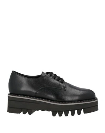 Jeannot Woman Lace-up Shoes Black Size 7 Calfskin