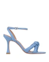 VICENZA VICENZA) WOMAN SANDALS PASTEL BLUE SIZE 7 LEATHER