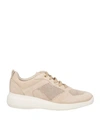 GEOX GEOX WOMAN SNEAKERS SAND SIZE 6 LEATHER