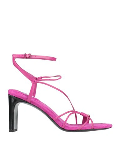 Rag & Bone Woman Sandals Fuchsia Size 8 Leather In Pink