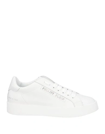 Philipp Plein Man Sneakers White Size 8 Leather