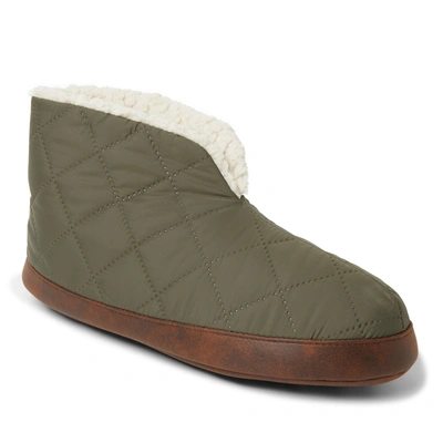 Dearfoams Mens Original Quilted Nylon Warm Up Bootie In Green