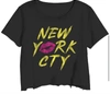 PRINCE PETER NEW YORK CITY LIPS CROPPED TEE IN BLACK