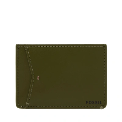 Fossil Men's Joshua Cactus Leather Card Case In Green