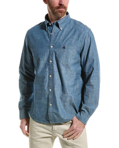 Brooks Brothers Chambray Regular Fit Woven Shirt In Blue