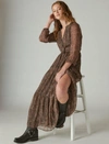 LUCKY BRAND WOMEN'S PRINTED SHINE CHIFFON MAXI DRESS