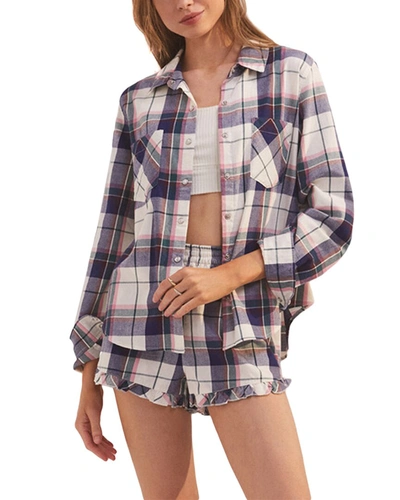 Z Supply Countryside Plaid Shirt In White Multi
