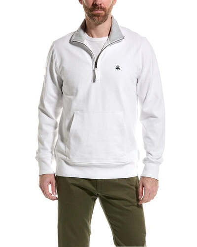 Brooks Brothers Sueded Jersey 1/2-zip Pullover In White