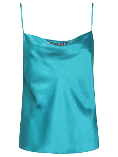 Alberta Ferretti Satin Sleeveless Top In Green