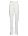 Mm6 Maison Margiela Woman Pants Ivory Size 8 Polyester, Elastane In White