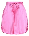 El La® Lago Di Como El La Lago Di Como Woman Shorts & Bermuda Shorts Fuchsia Size 4 Silk, Elastane In Pink