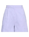 PINKO PINKO WOMAN SHORTS & BERMUDA SHORTS LILAC SIZE 6 LINEN, VISCOSE, ELASTANE