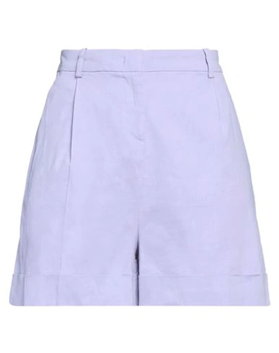 Pinko Woman Shorts & Bermuda Shorts Lilac Size 4 Linen, Viscose, Elastane In Purple