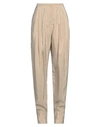 Emporio Armani Woman Pants Beige Size 10 Silk, Polyamide