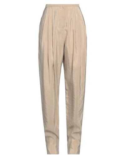 Emporio Armani Woman Pants Beige Size 10 Silk, Polyamide