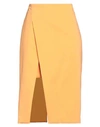Maje Woman Midi Skirt Mandarin Size 6 Cotton, Polyamide, Elastane In Mandarin