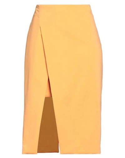 Maje Woman Midi Skirt Mandarin Size 8 Cotton, Polyamide, Elastane