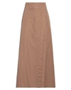 Barba Napoli Woman Maxi Skirt Camel Size 6 Cotton In Beige