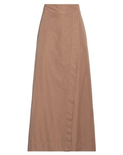 Barba Napoli Woman Maxi Skirt Camel Size 6 Cotton In Beige