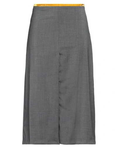 Weekend Max Mara Woman Midi Skirt Grey Size 8 Virgin Wool, Viscose, Polyamide