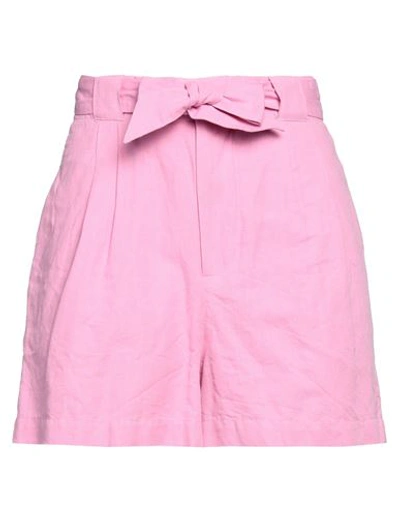 Maison Scotch Woman Shorts & Bermuda Shorts Pink Size M Organic Cotton, Linen