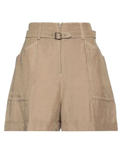 Sandro Woman Shorts & Bermuda Shorts Brown Size 8 Viscose, Linen
