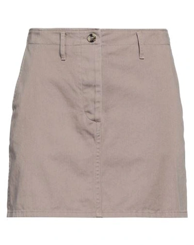 Golden Goose Woman Denim Skirt Khaki Size 4 Cotton In Beige