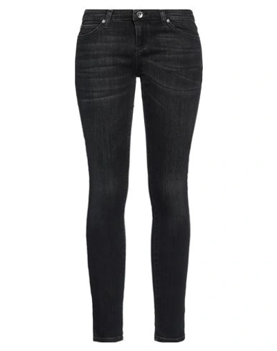 Emporio Armani Woman Jeans Steel Grey Size 32 Cotton, Polyester, Elastane In Black