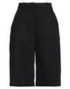 Sandro Linen Blend Bermuda Shorts In Black