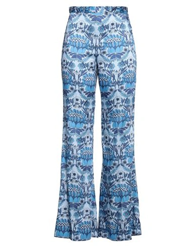 Sandro Woman Pants Blue Size 10 Polyester
