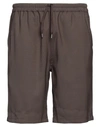 Sandro Man Shorts & Bermuda Shorts Dark Brown Size 30 Wool, Polyester, Elastane