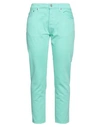 Golden Goose Woman Denim Pants Green Size 27 Cotton In Green
