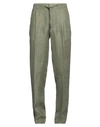 Lardini Man Pants Military Green Size 40 Linen
